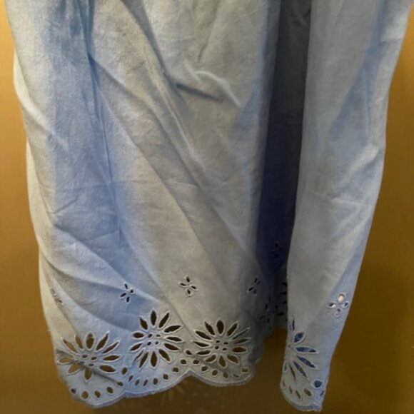 J.Crew Tie-Shoulder Hydrangea Mini Dress Embroidery Size Large - Picture 8 of 15